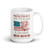 Protected by a Veteran & Guns White glossy mug
