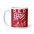 R.E.D. White glossy mug