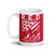 R.E.D. White glossy mug
