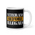 Veterans Before Illegals White glossy mug