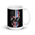 USA Blue Line Skull White glossy mug
