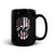USA Blue Line Skull Black Glossy Mug