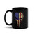 Skull (American Flag) Black Glossy Mug