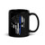 Thin Blue Line Skull Black Glossy Mug