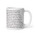 Infantryman's Creed Text White glossy mug