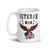 Combat Action Ribbon Veteran (American Eagle ) White glossy mug
