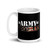 Army Veteran (Flag Text) White glossy mug