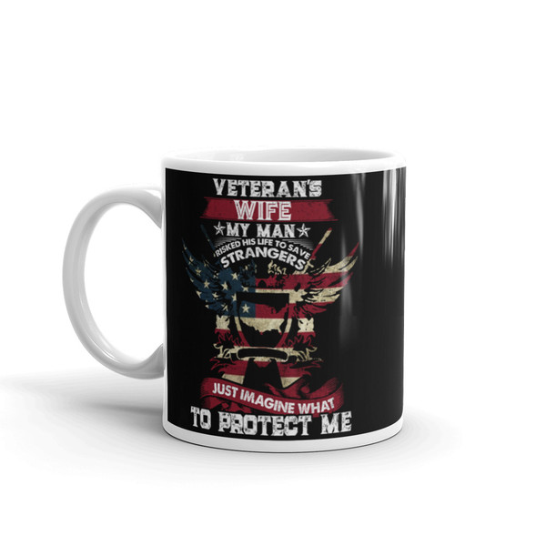 Veteran's Wife White glossy mug