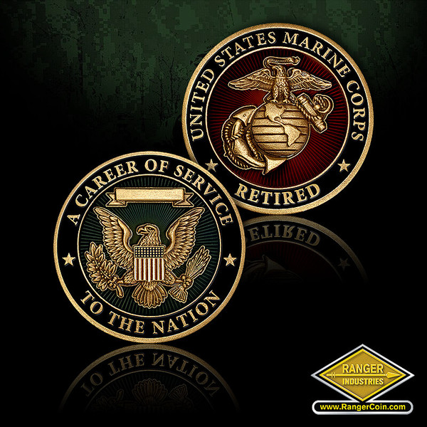 USMC Career  of Service Challenge Coin