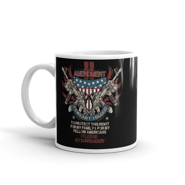 2nd Amendment (No Surrender) White glossy mug