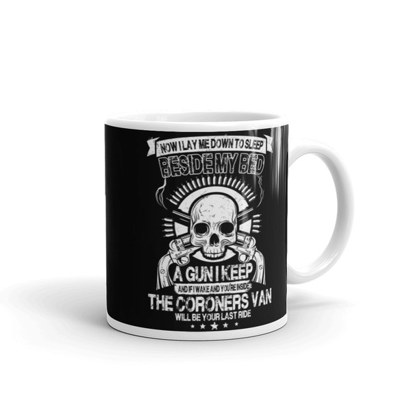 A Gun I Keep White glossy mug