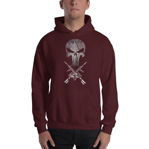 Skull (W/ Crossed Rifles) Unisex Hoodie