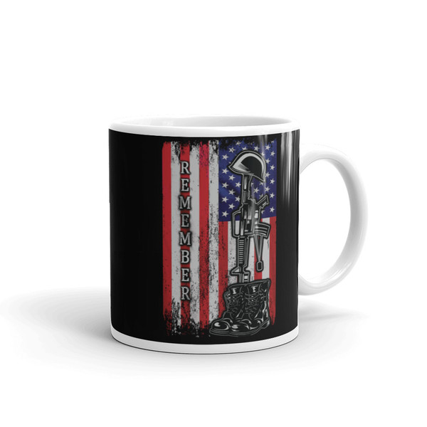 Remember (Battlefield Cross) White glossy mug