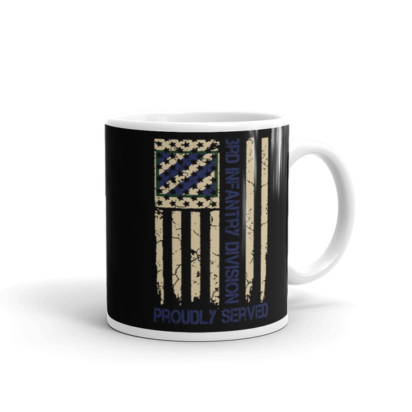 3rd Infantry Division (Proudly Served) White glossy mug