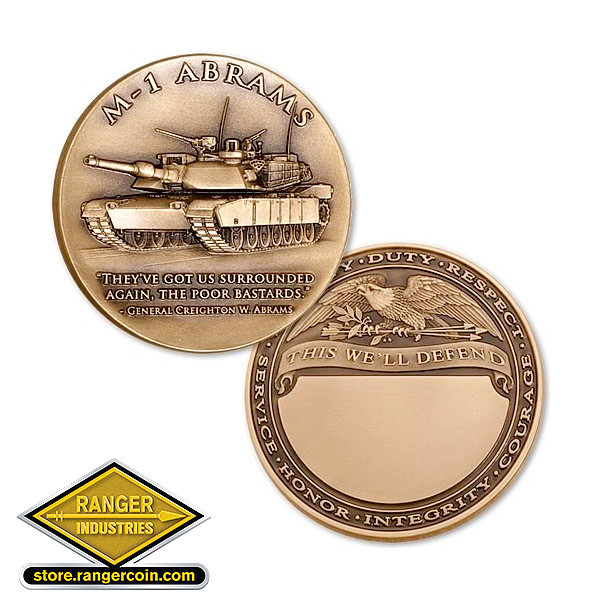 M-1 Abrams Engravable Challenge Coin