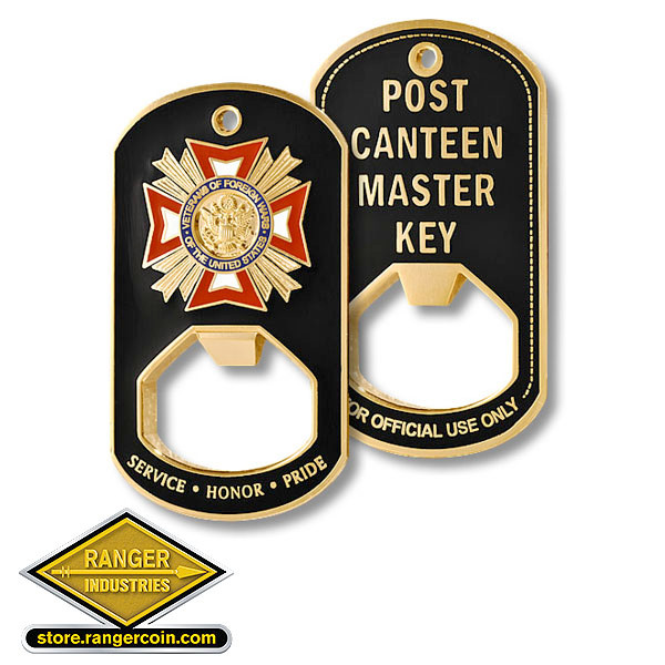 Veteran of Foreign War (VFW) Challenge Coin Bottle Opener