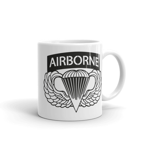 Airborne Wings w/ Tab White glossy mug