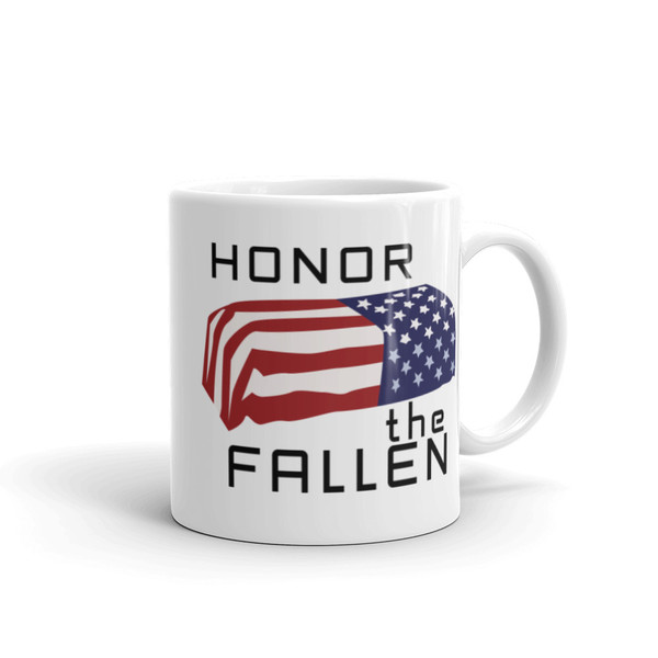 Honor the Fallen (Casket) White glossy mug