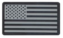 PVC US Flag Patch (Black/Silver)