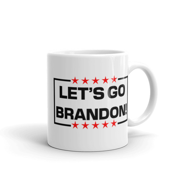 Let's Go Brandon White glossy mug