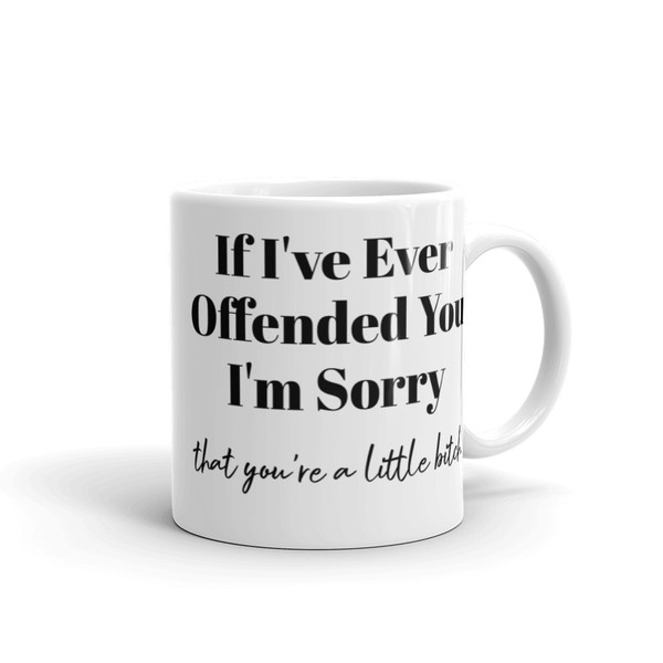 If I've Ever Offended You White glossy mug