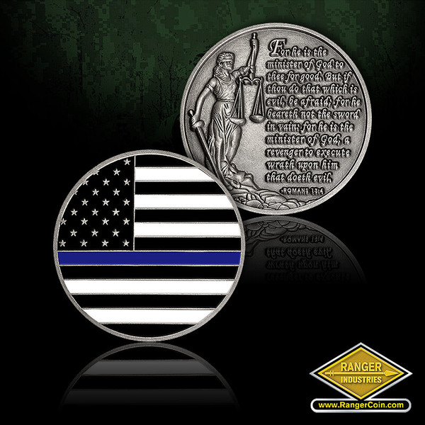 Thin Blue Line Challenge Coin