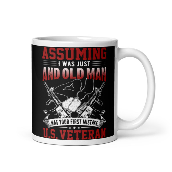 Assuming (First Mistake) White glossy mug