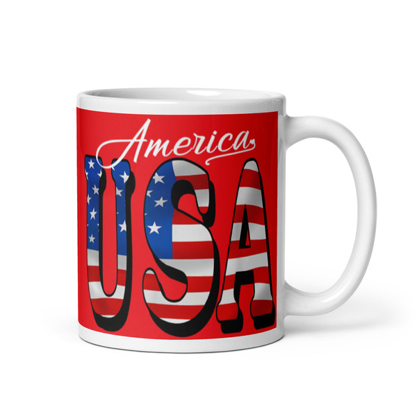America (USA) White glossy mug