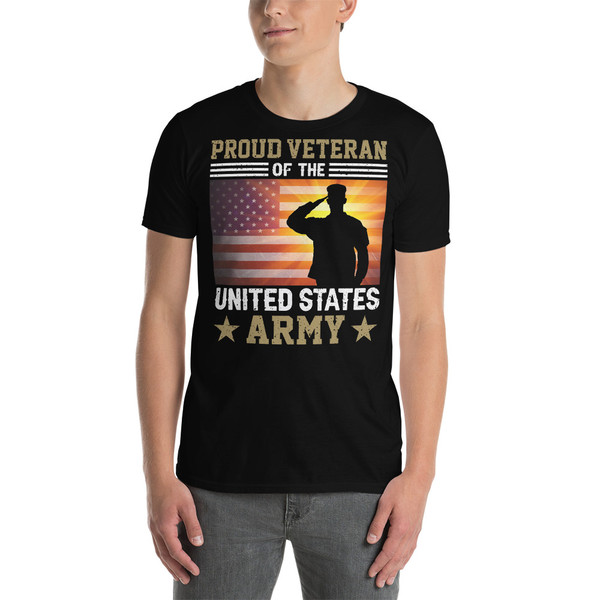 Proud Veteran of the US Army (Flag) Short-Sleeve Unisex T-Shirt