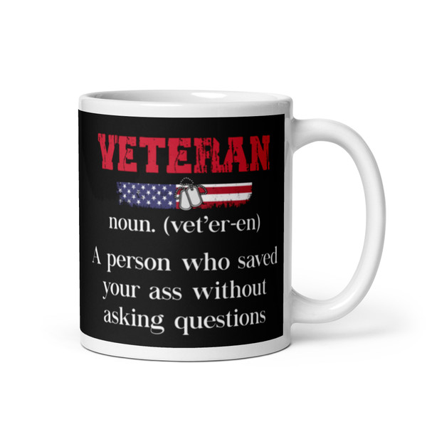 Veteran Definition 2 White glossy mug