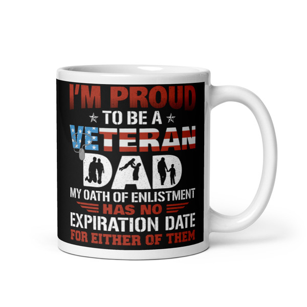 Veteran Dad (No Expiration) White glossy mug