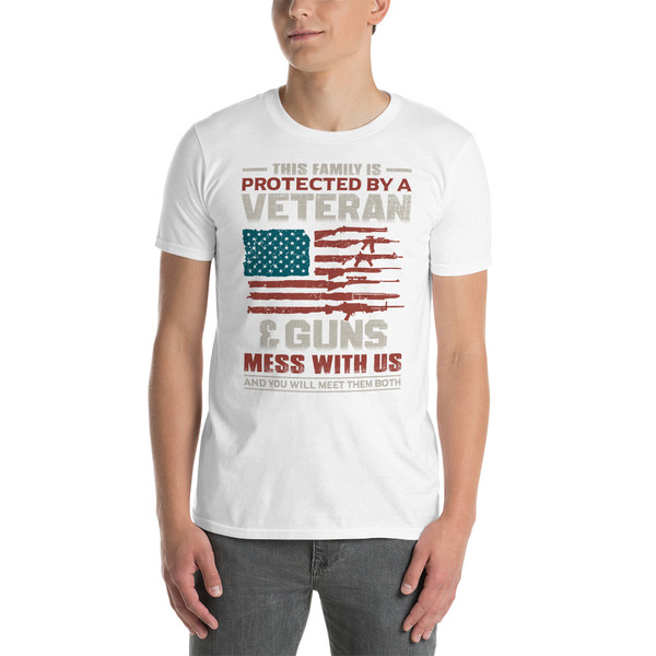 Protected by a Veteran & Guns Short-Sleeve Unisex T-Shirt