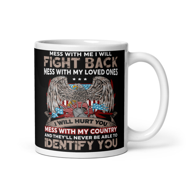 Mess with Me White glossy mug