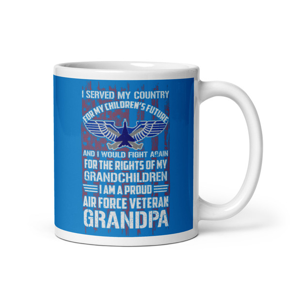 Air Force Grandpa White glossy mug
