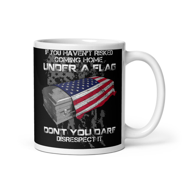 Coming Home Under a Flag White glossy mug