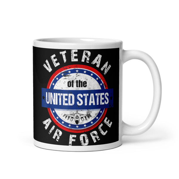 Veteran of the United States Air Force White glossy mug