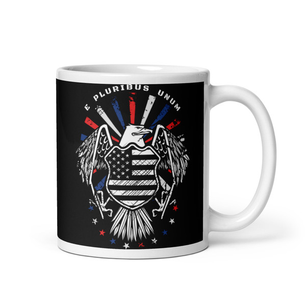 E Pluribus Unum (Eagle) White glossy mug