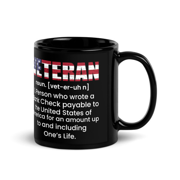 Veteran Definition 3 Black Glossy Mug