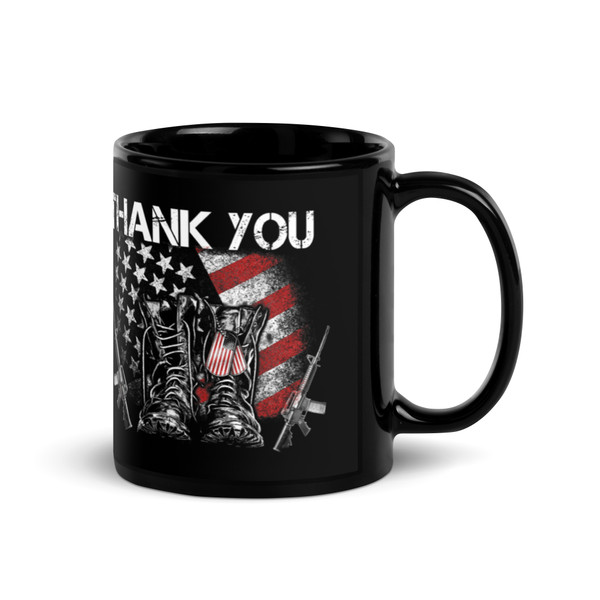 Thank You Black Glossy Mug