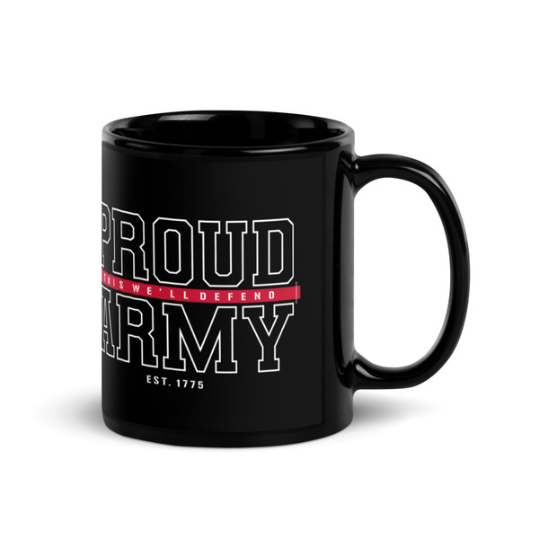 Proud Army Black Glossy Mug