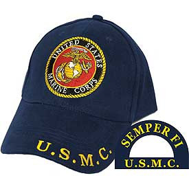 U.S. MARINE CORPS LOGO Blue Baseball Cap