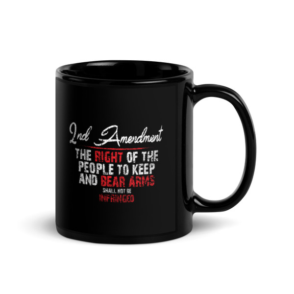 2nd Amendment Text Black Glossy Mug
