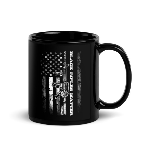 Black Rifles Matter Black Glossy Mug