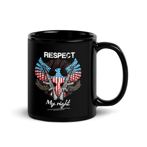 Respect My Right Black Glossy Mug