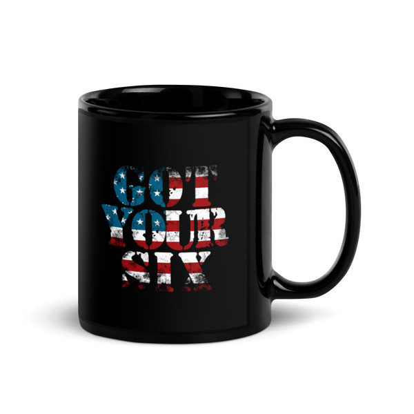 Got Your Six Black Glossy Mug