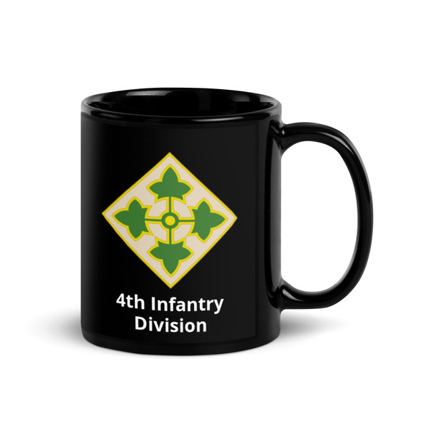 4th Infantry Division Black Glossy Mug