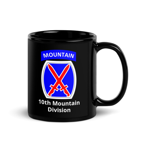 10th Mountain Division Black Glossy Mug