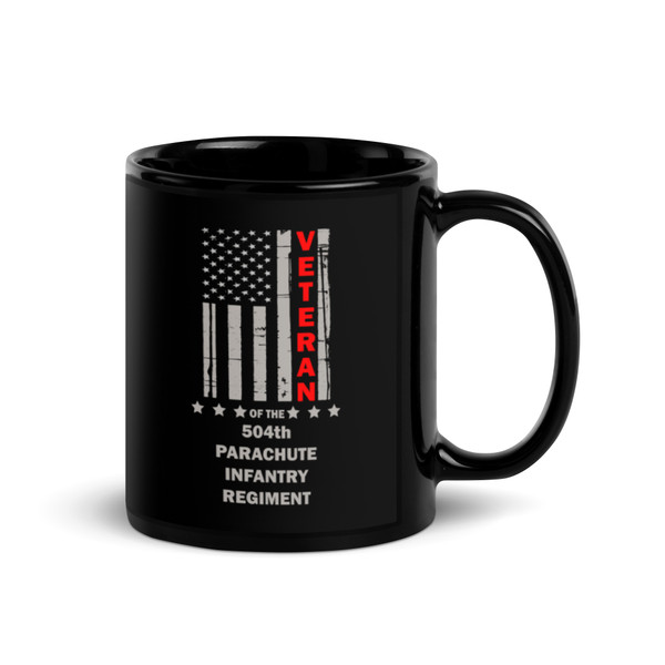 Veteran of the 504th PIR Black Glossy Mug