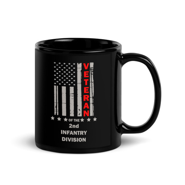 Veteran of the 2nd Infantry Division Black Glossy Mug