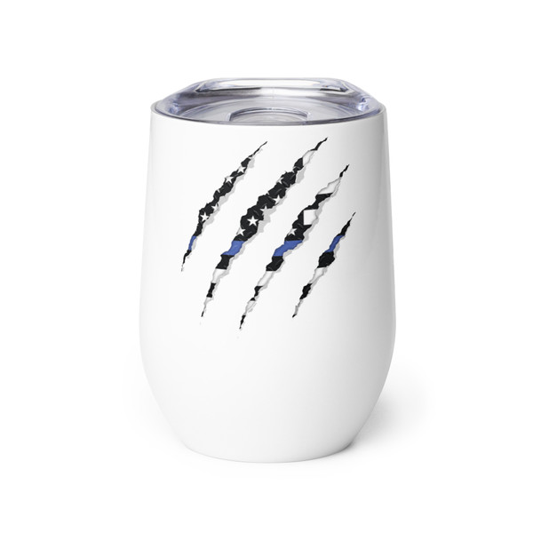 Blue Pine Scratches (Police) Wine tumbler